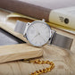 Shengke stainles steel silver womans watch