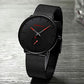 CRRJU Simple Ultra-Thin Stainless Steel Wristwatch (Black)