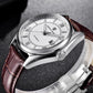 Pagani Design Brown Leather Strap Mens Watch With Silver Dial