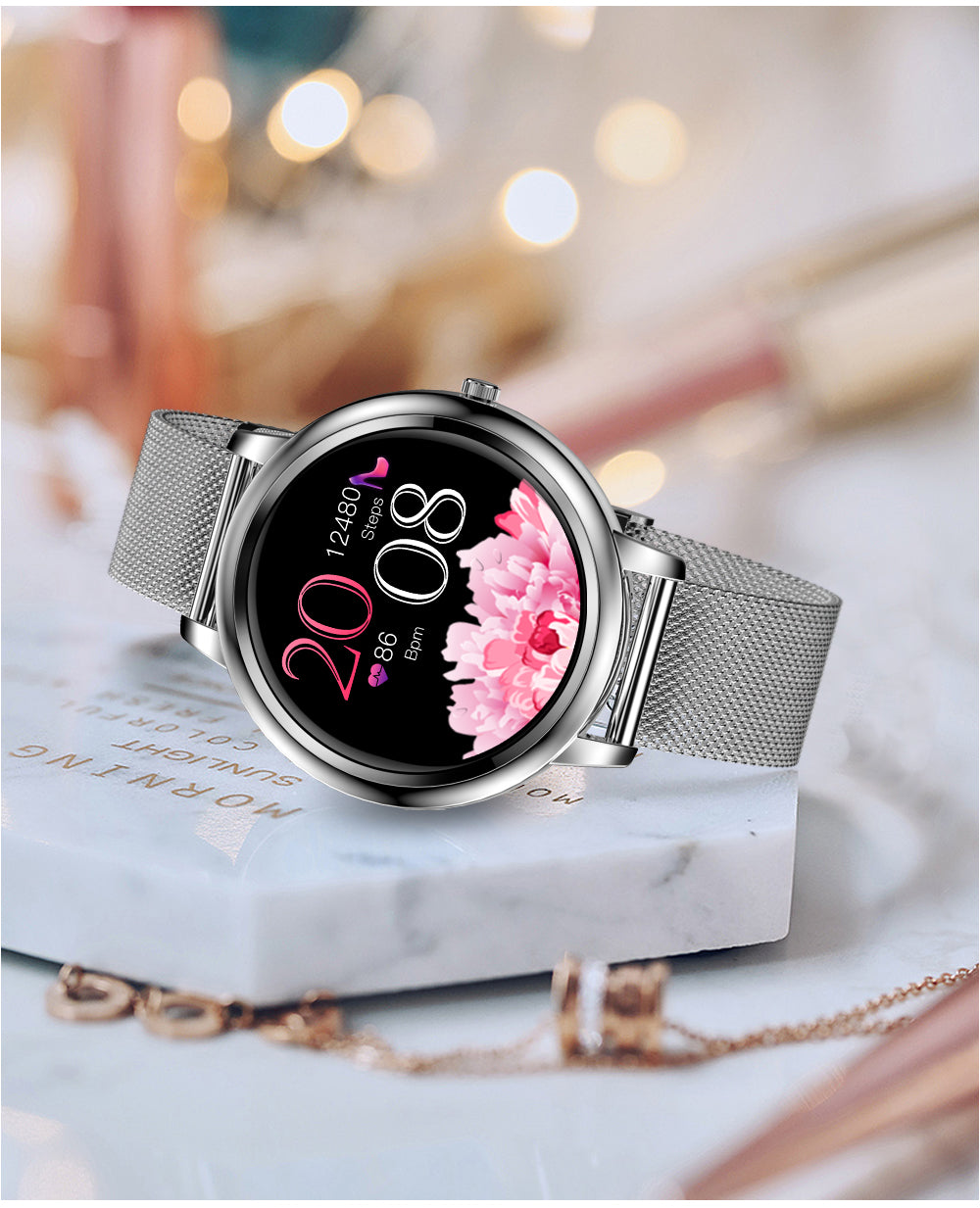 LIGE Moon v1.0 – Silver Smart Watch For Ladies
