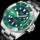 LIGE Luxury Mens Watch with Green Dial