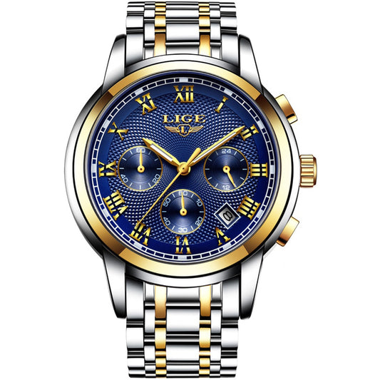 LIGE Full Steel Chronograph Watch For Men