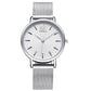 Shengke stainles steel silver womans watch