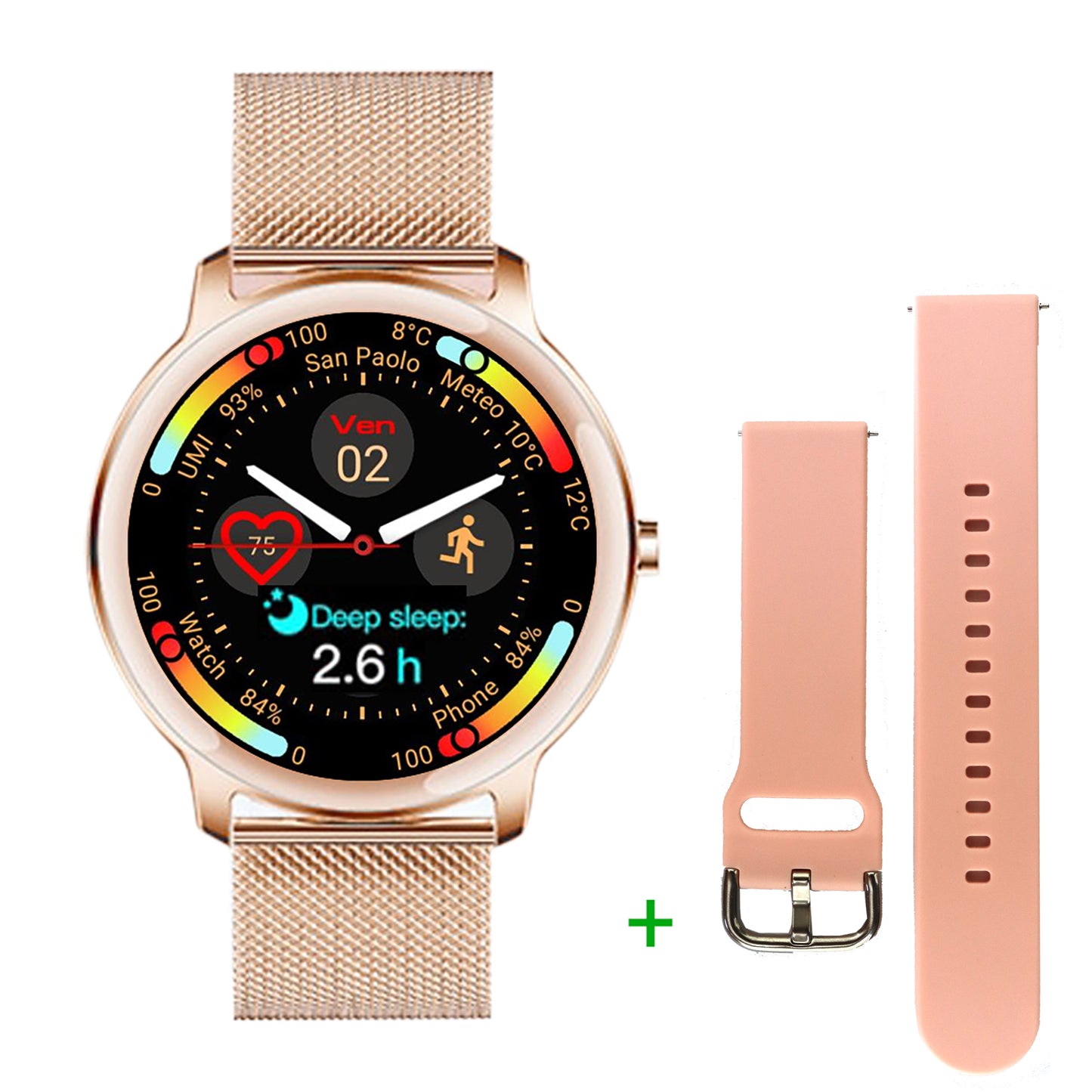 Rose Gold Smart Watch For Ladies - LIGE Moon v1.0