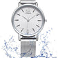 Shengke stainles steel silver womans watch