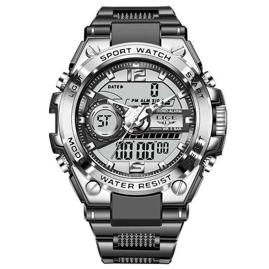 LIGE Men Digital Watch LED Alarm Clock Sport Watch for Men