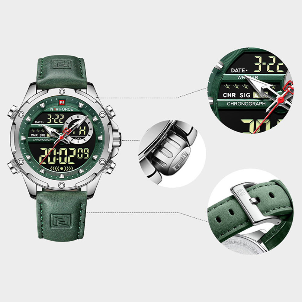 Naviforce Green Dual Time Exclusive Collection for Men