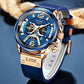 LIGE Casual Military Leather Wrist Watch For Men