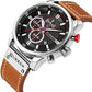 Curren Brown Leather Strap Men's Watch with Black Dial