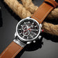 Curren Brown Leather Strap Men's Watch with Black Dial