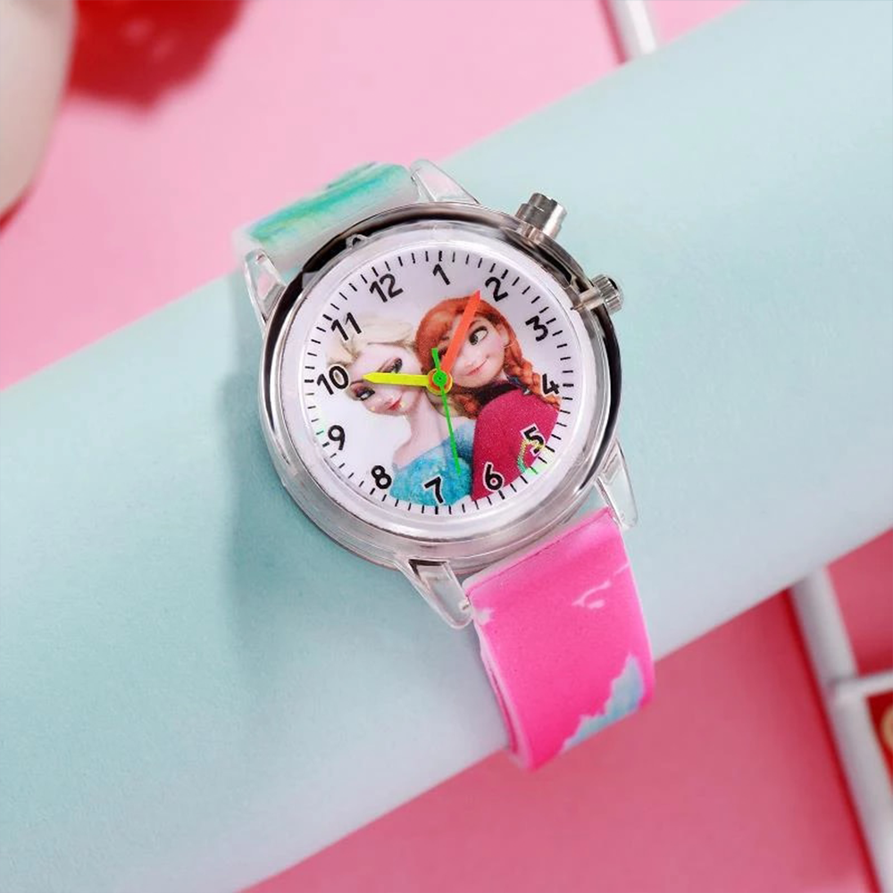 Disney Princess Elsa Frozen Kids Watch with Light (Pink)