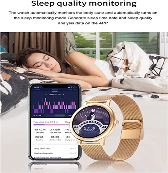 Rose Gold Smart Watch For Ladies - LIGE Moon v1.0