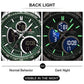 Naviforce Formal Silver & Green Dual Time Mens Watch