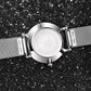 Shengke stainles steel silver womans watch