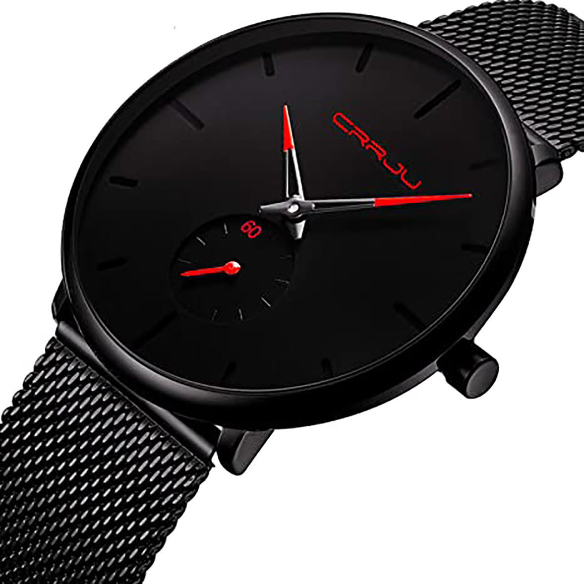 CRRJU Simple Ultra-Thin Stainless Steel Wristwatch