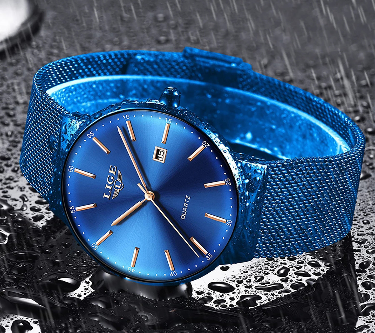 LIGE Men Quartz Watch Fashion Top Luxury Brand business Watches