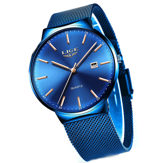 LIGE Men Quartz Watch Fashion Top Luxury Brand business Watches