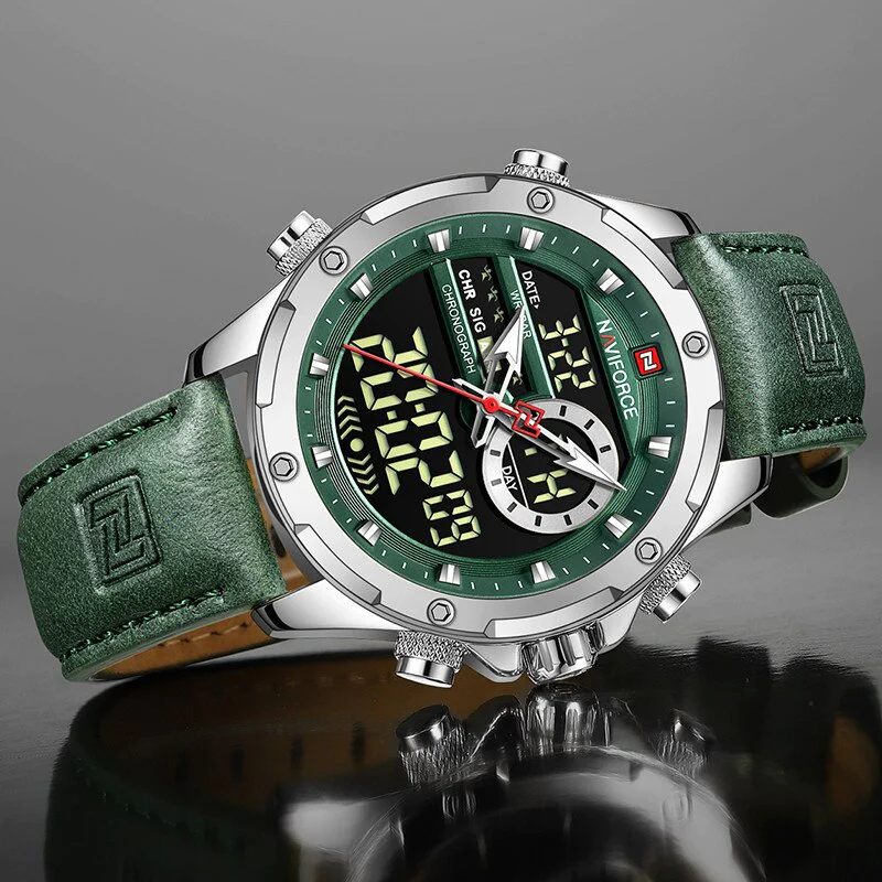 Naviforce Green Dual Time Exclusive Collection for Men