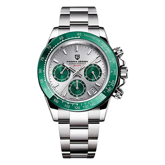 Pagani Design Formal Mens Watch With Elegant Green and Silver Dial
