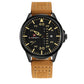 Nafivorce Brown leather strap with Black Dial, Watch for Men