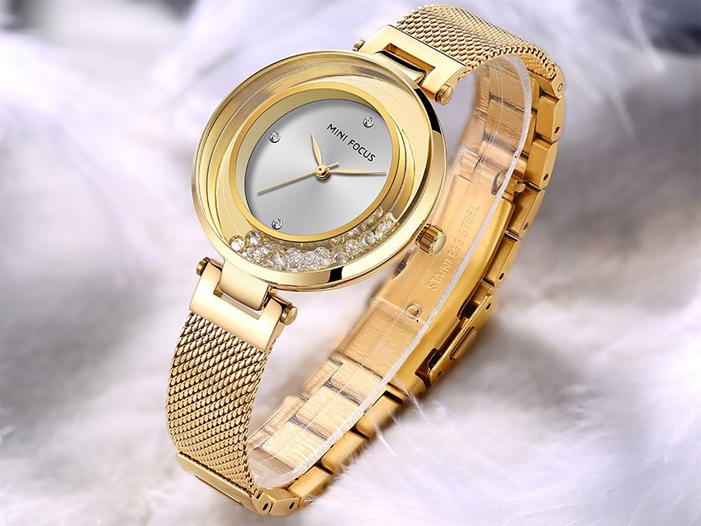 Mini Focus Elegant Dress Watch For Women Luxury Golden Edition