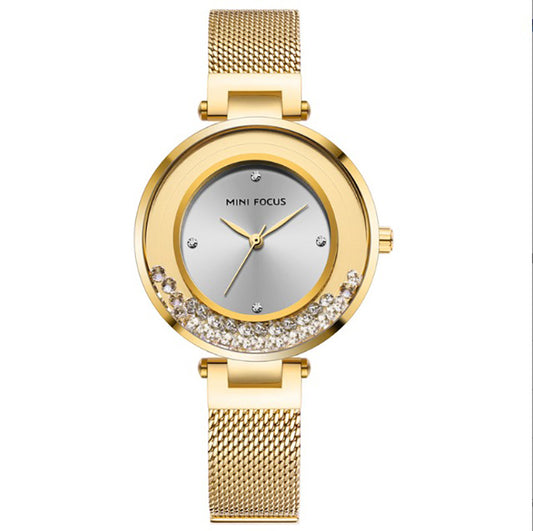 Mini Focus Elegant Dress Watch For Women Luxury Golden Edition