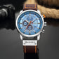 Curren Brown Leather Strap Men's Watch with Blue Dial