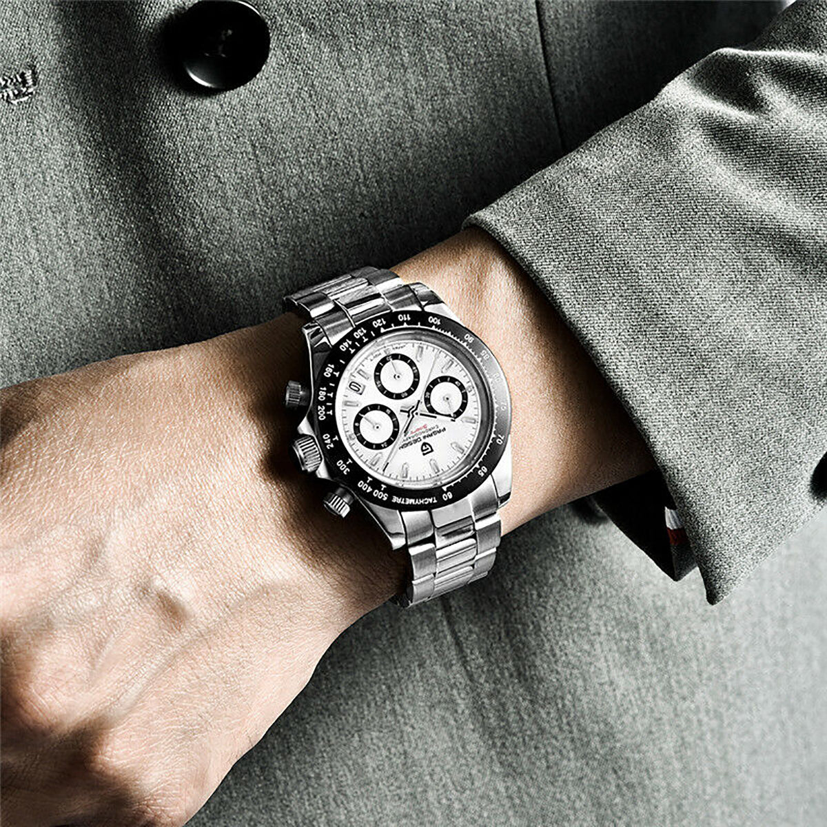Pagani Design Formal Mens Watch With Elegant Black and White Dial